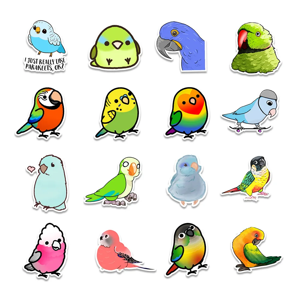 10/30/50 Uds p&aacute;jaro Animal bonito pegatinas port&aacute;til nevera guitarra bicicleta equipaje Skateboard Tel&eacute;fono de pegatina de Graffiti etiqueta juguete de ni&ntilde;o-3