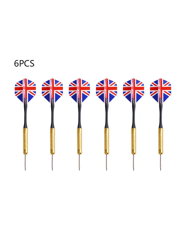 6 шт. цветные дротики на картинках с британским флагом Дартс со стальными