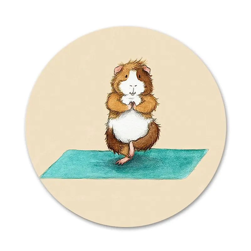 

The Yoga Guinea Pigs Badge Brooch Pin Accessories For Clothes Backpack Decoration gift 58mm