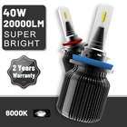 Светодиодные фары Carlitek, 880 лм, H8, H4, 881, H7, 9007, HB5, H27, H11, H9, 9005, 9006, HB3, HB4, 6000K, белые чипы CSP, лампа без вентилятора, 12 В, 24 В