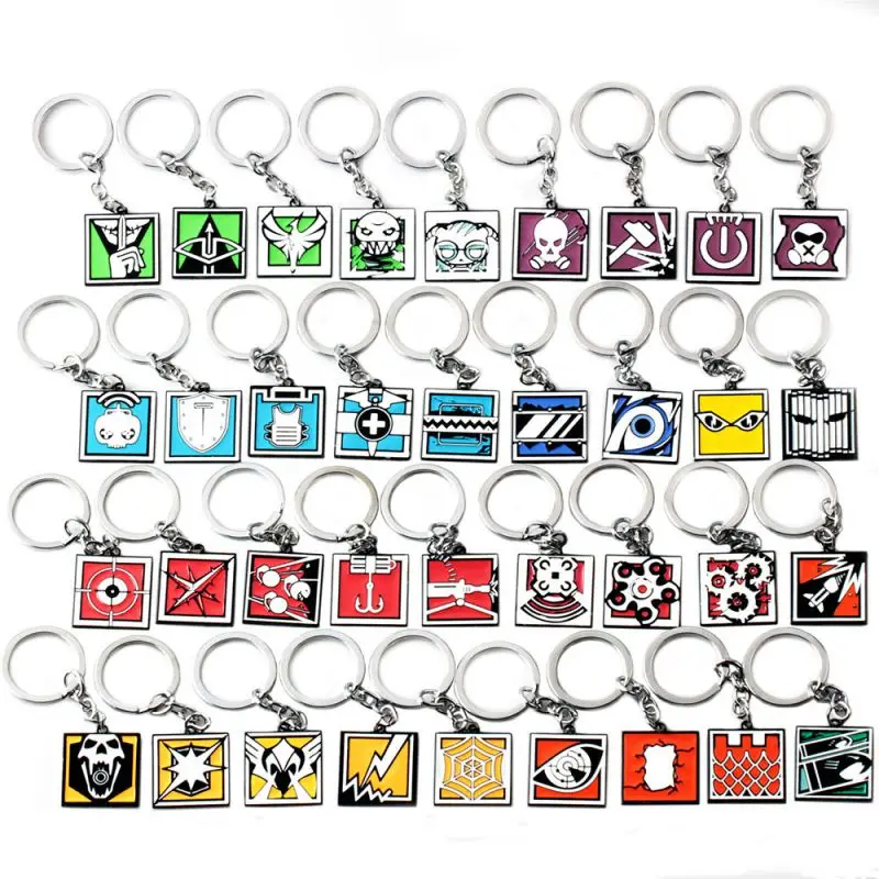 

Game Rainbow Six 6 Siege Key Chain Men Tachanka Echo Kapkan Lesion Smoke Sledge Hibana Key Ring Holder Porte Clef Jewelry K20044