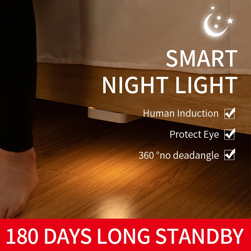 

Shunrui 6 Leds induction Night Light Wireless Detector Light intelligent Multipurpose Light Auto On/Off Closet Battery Power