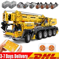 mould king 13107 app remote control high tech car model mobile crane mk ii truck with motor building blocks bricks kids gifts