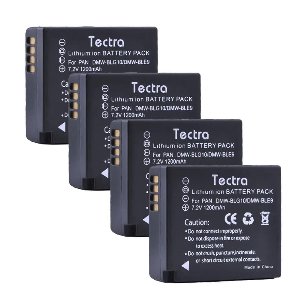 Аккумулятор для фотоаппарата Panasonic Lumix GF6,GX7,GX80,GX85,GX7 Mark II,LX100,D-Lux (тип 1200), 4 шт., 109 мАч