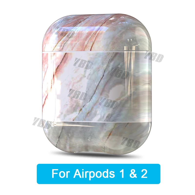 bright Brown YBD Роскошный чехол для ПК AirPods 1 2 защитный чехол для Apple Airpods Air Pods чехол Coque Funda для Airpod аксессуары чехол на аирподс - Цвет: bright Brown