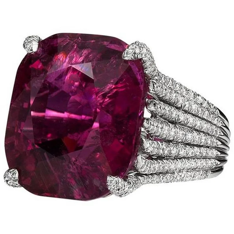 Кольцо женское с крупным красным камнем в яркую полоску L4C118|Кольца| |