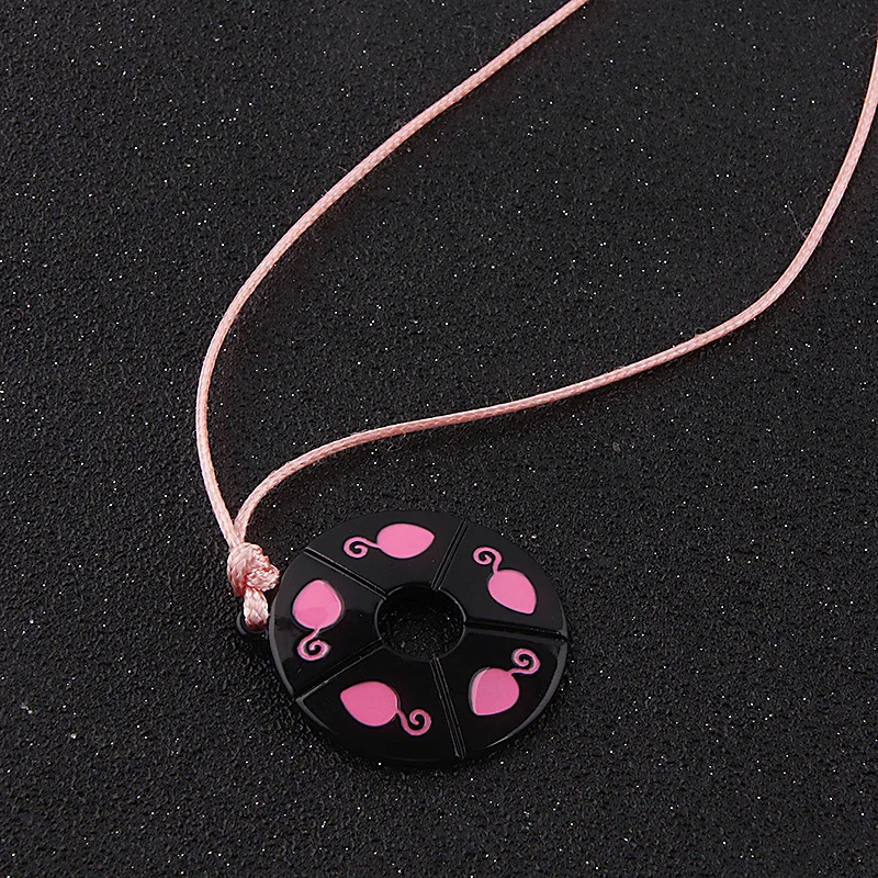 Trendy Cute Pink Ladybug Black Circle Pendant Necklace Rope Emo Grunge Jewelry For Women Girls Gifts Collares | Украшения и