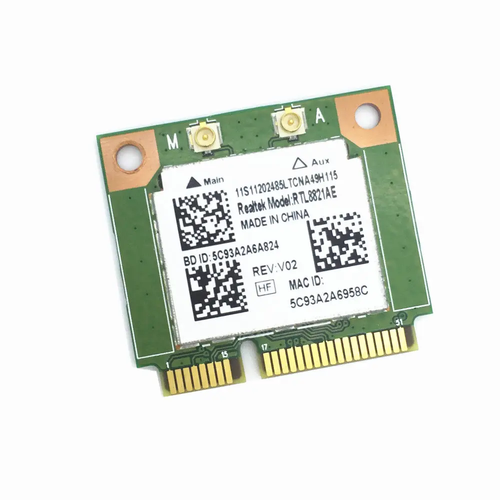 Realtek RTL8821AE 802.11AC 433 Мбит/с WiFi Поддержка Bluetooth 4 0 Combo Half Mini PCI-e беспроводная карта |