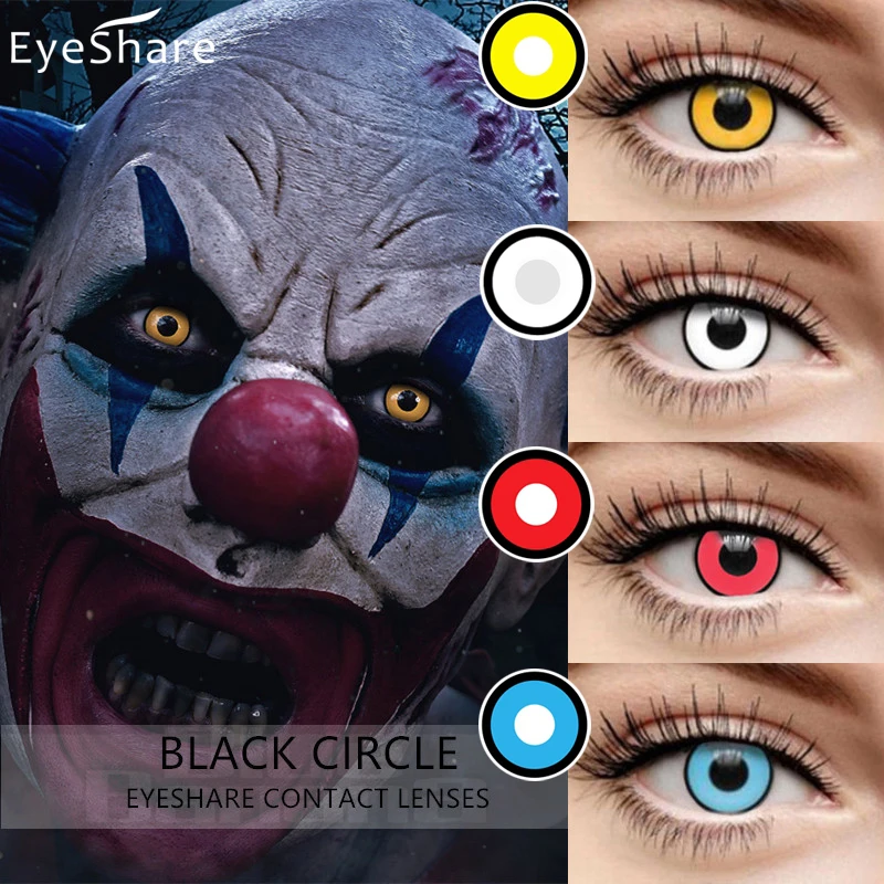 EYESHARE 2 шт./пара черные круглые косметические контактные линзы косплей Хэллоуин