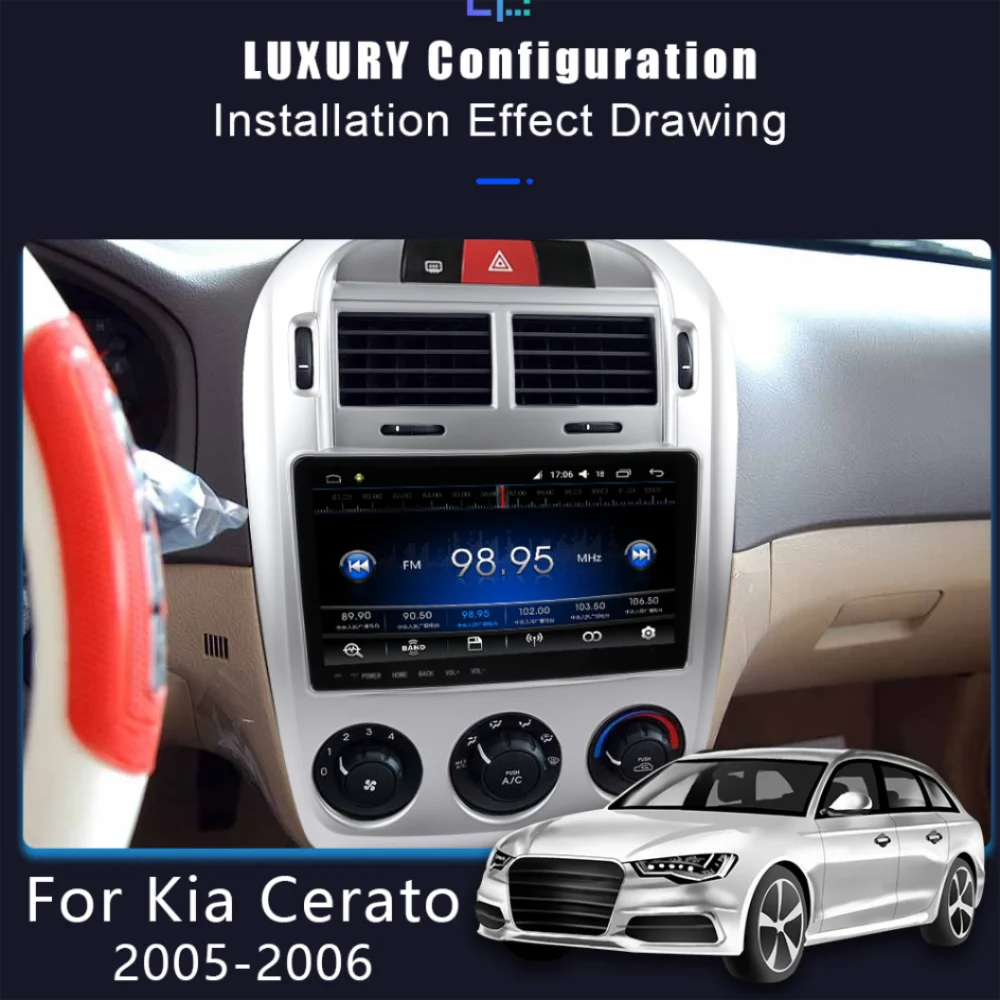 

Oonaite 9.66 Inch Android 8.1 Car Radio Multimedia GPS Navigation Video DVD System+Frame For KIA Cerato Bluetooth 4 G WiFi USB