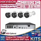 Hikvision совместимые наборы DS-7608NI-Q18P 8POE NVR и 4K IP-камеры Bullet POE 30M IR Встроенный микрофон 4 шт. 4K система видеонаблюдения умный дом