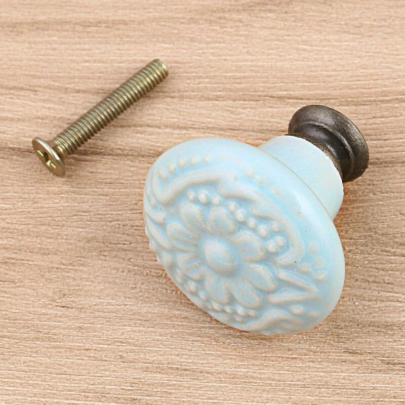 Набор из одной винтажной керамической дверной ручки для шкафа ящика гардероба