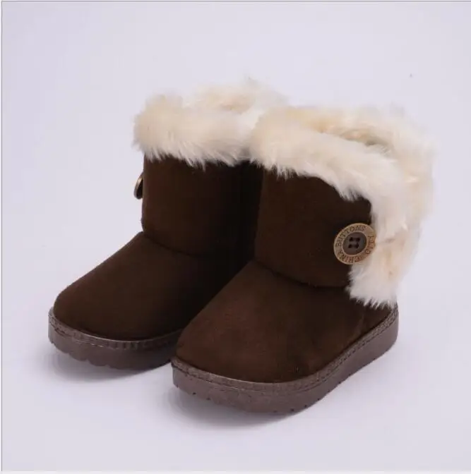 Русская зимняя теплая детская обувь; детские ботинки; Водонепроницаемая детская обувь; ботинки для мальчиков и девочек; идеально подходят для детей; аксессуары - Цвет: Шоколад