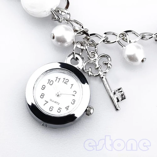 

Women Girl Lady's Popular Fashion Quartz Charms Faux Pearl Bracelet Wrist Watch