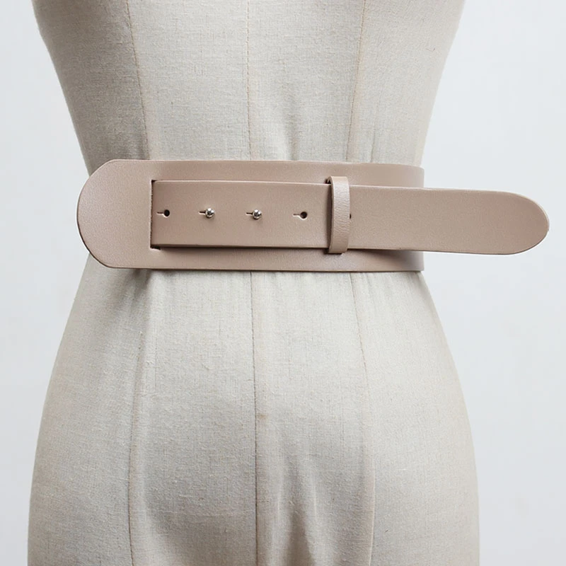 

SeeBeautiful Simple Decoration Personality Wide PU Leather Girdle Belts Woman Spring 2021 New Tide Fashion T208