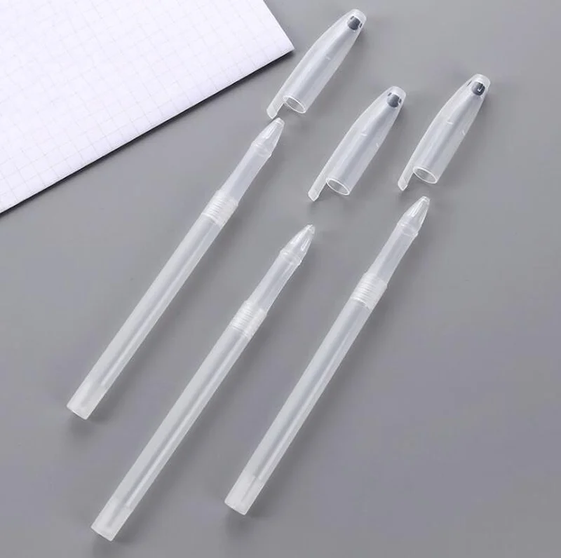 

10pcs Transparent Pen Cover Gel Pen Shell Ballpoint Pen Shell Simple Styple Cheap Pen Shell Cover