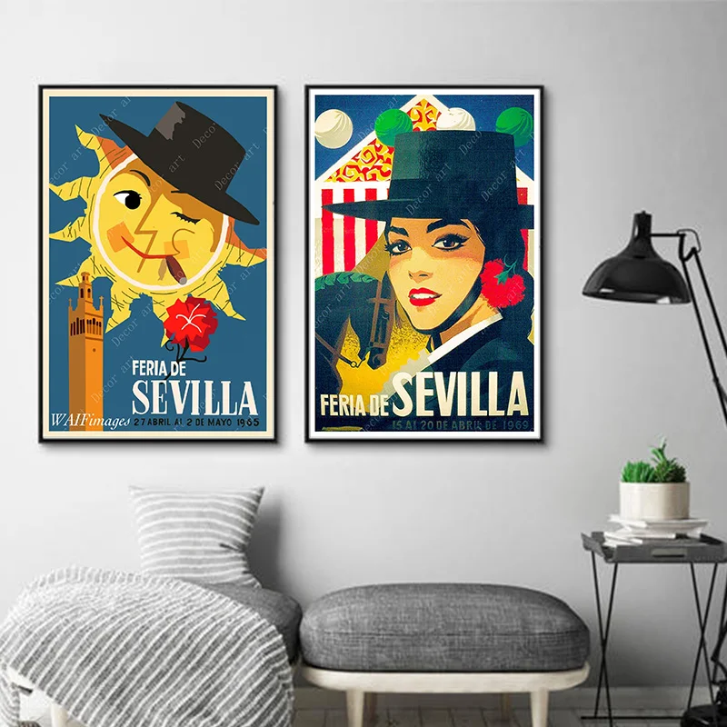 Испанская Андалусия Севилья путешествия холст картины винтажные крафт плакаты