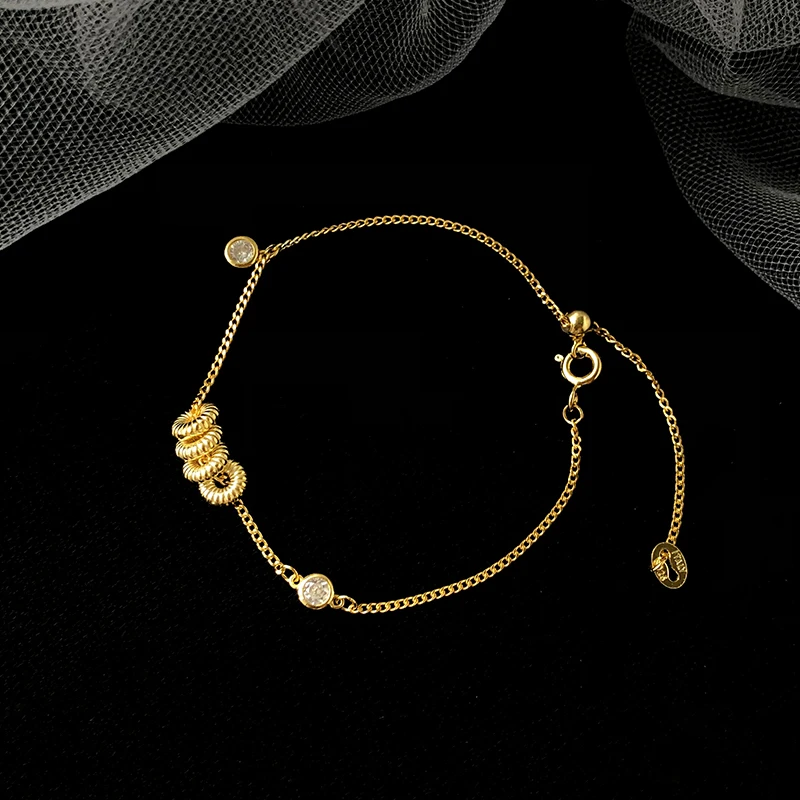 Модный браслет из стерлингового серебра 925 пробы с блестящим золотым кубическим