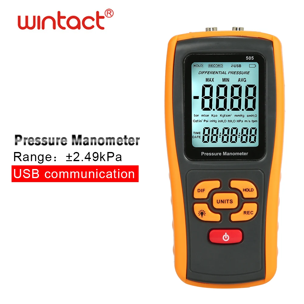 Высокоточный цифровой микроманометр измеритель перепада давления с ручным