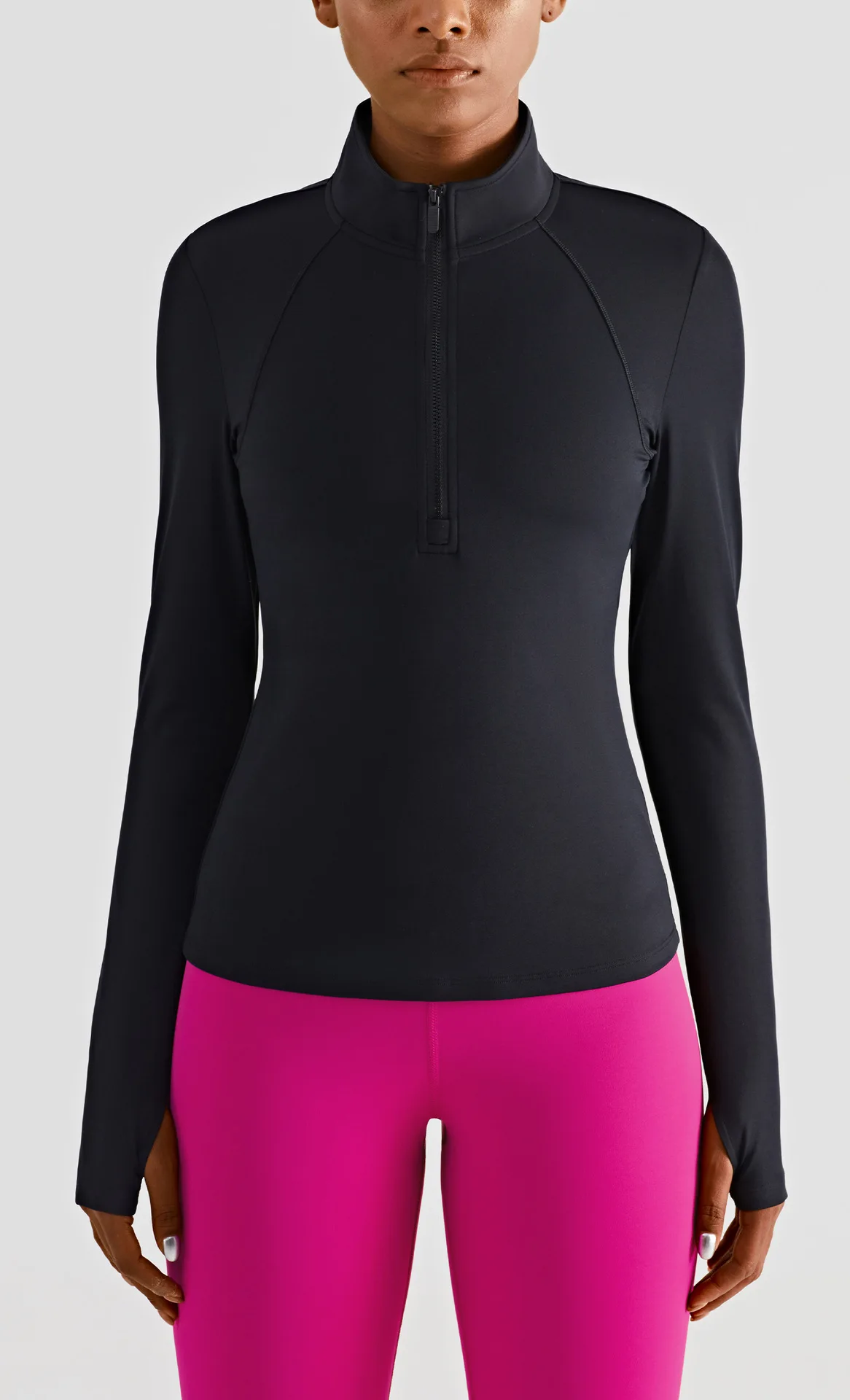 Lulu Naked Feel Fitness Women Sports Jacket Stand-up Collar Half Zipper Long Sleeve Tight Yoga Shirt Gym Thumb Athtic Coat