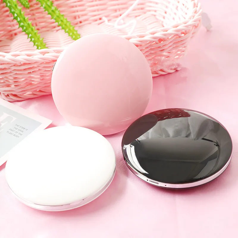 3 Color Led Vanity Mirror Hand Held Mini Compact Makeup Vanity Foldable