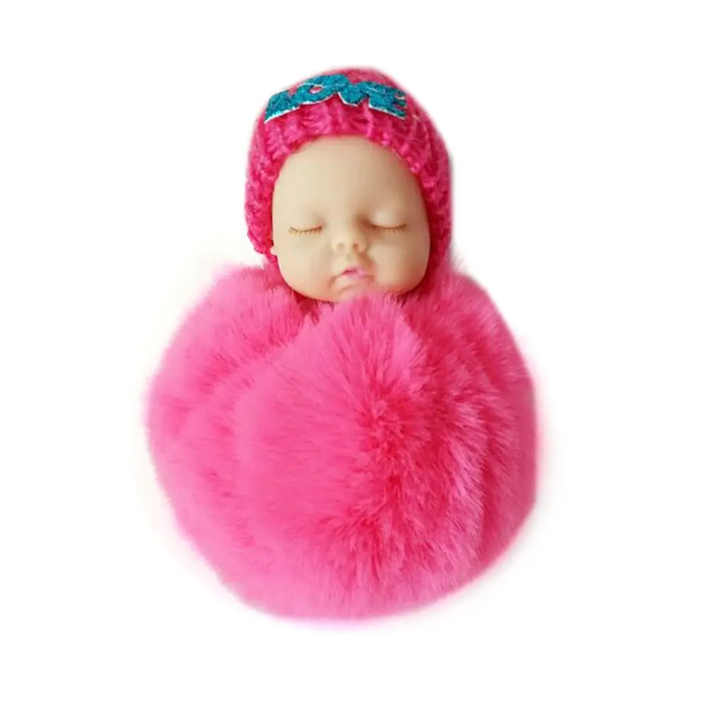 OCDAY Sleeping Baby Doll плюшевый брелок креативный милый маленький мягкий меховой кукольный кулон автомобильный мешок Шарм пушистый шар брелок игрушка для детей