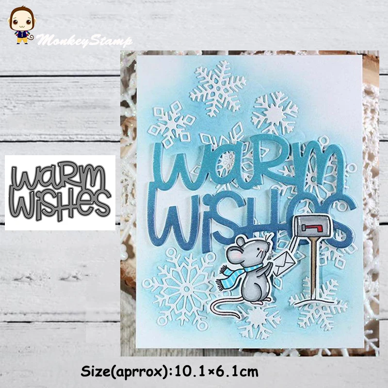 Обезьяна теплые пожелания буквы металла резки трафареты для DIY Скрапбукинг