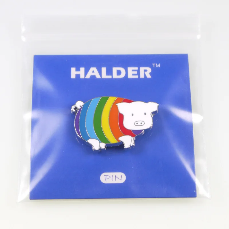 5 шт./лот радужная брошь булавки в виде животных ЛГБТ значки металлическая милая