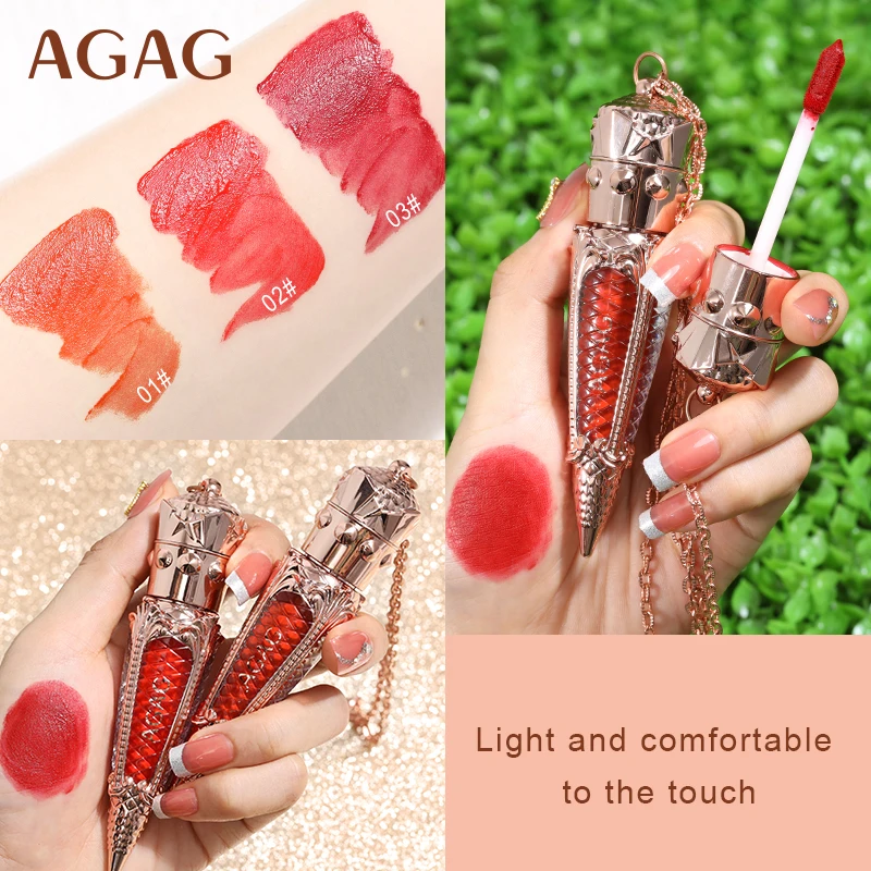 

AGAG Air Lip Gloss 3 Colors Not Easy To Take Off Waterproof Lip Glaze Matte Smooth No-sticky Cup Lip Tint Dropshipping TSLM1