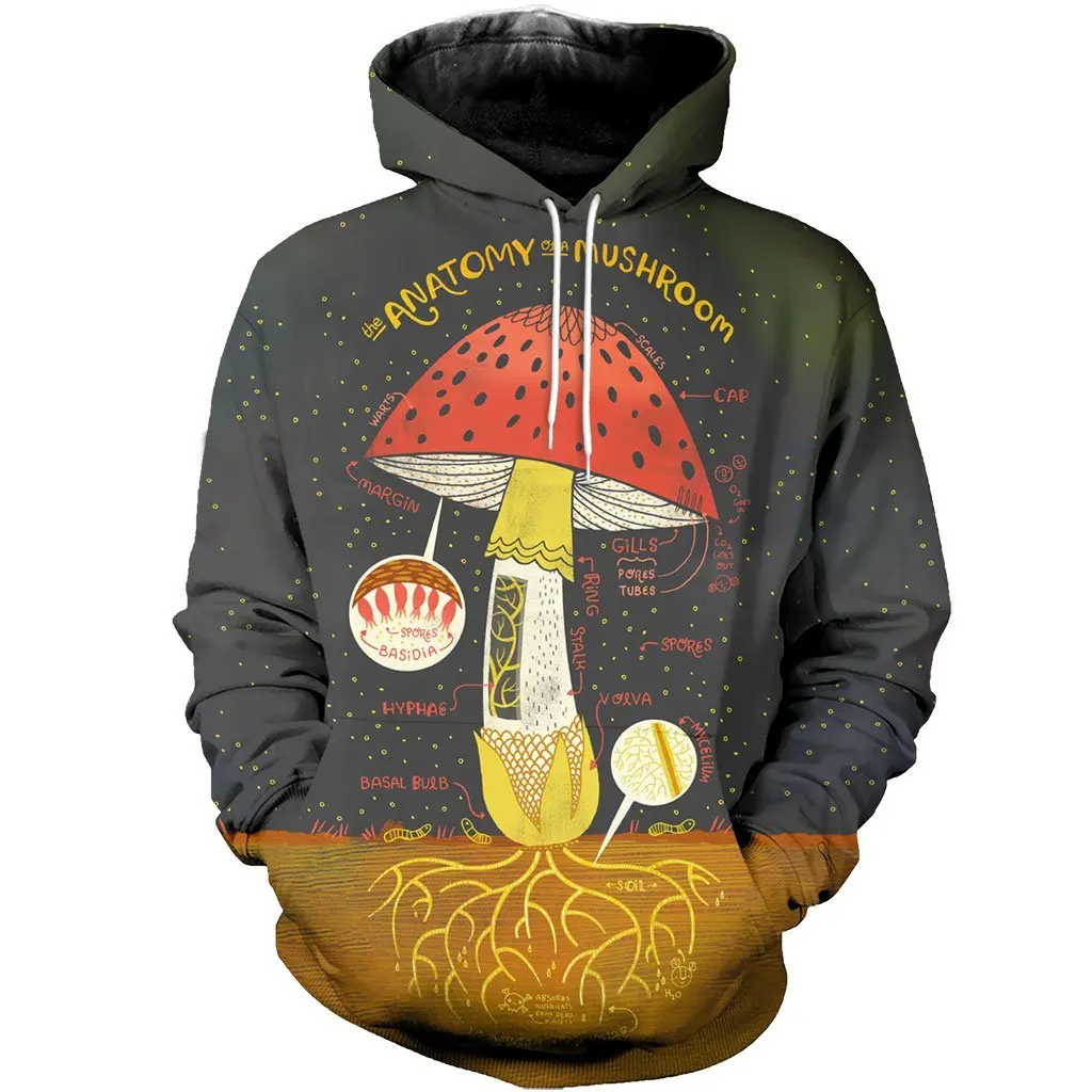 

Fashion 3D Print Streetwear The Anatomy of Mushroom Funny Unisex Hoodie/Sweatshirt/Zipper B-7756