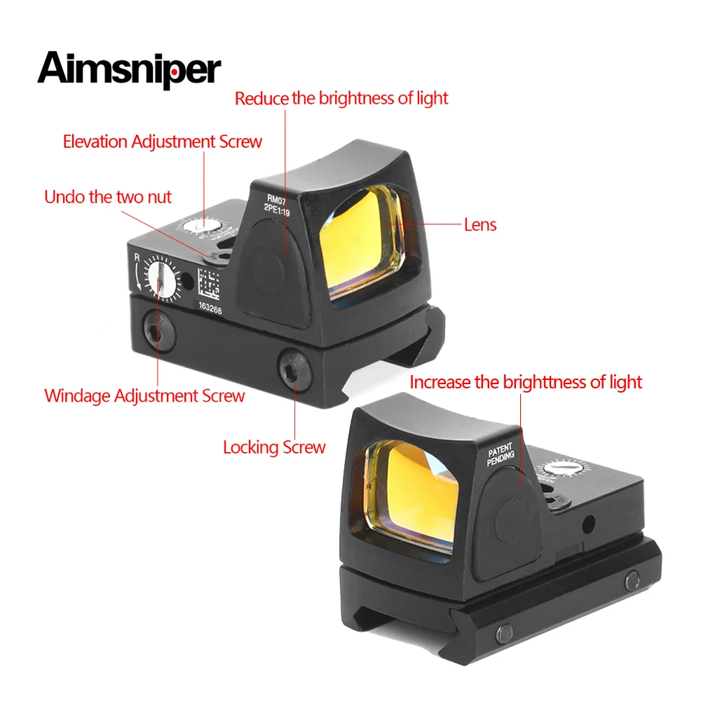 Мини RMR Reflex Red Dot Sight для Glock тактический охотничий оптический прицел страйкбольный