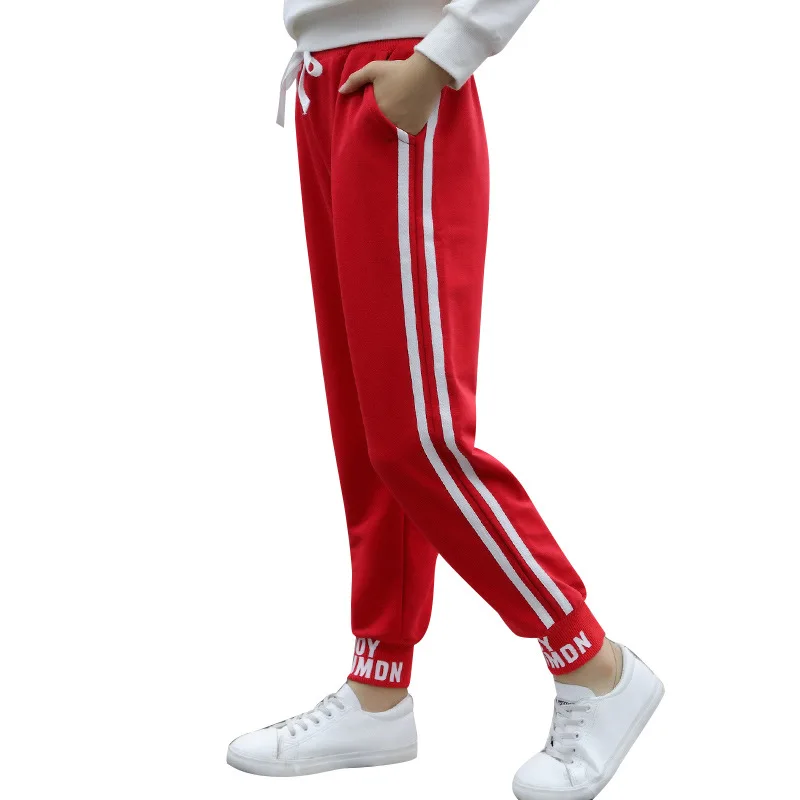 

Girls Sports Trousers Children's Cotton Letter Print Striped Cozy All-Match Casual Pants Kids Spring/Autumn/Winter Clothing