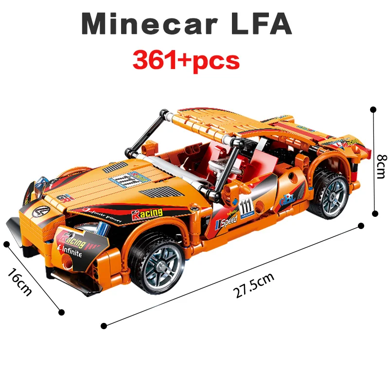 

Детский конструктор Механическая техника KAZI KY1023, модель спортивного автомобиля, Обучающие игрушки 1:16ABS, подарок для мальчиков