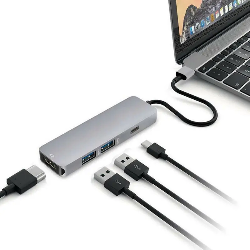 USB C Hub Type To HDMI Adapter 2 3.0 Ports (Compatible With Thunderbolt 3) Charging Power Delivery For 2018/2017/2016 MacB | Компьютеры и