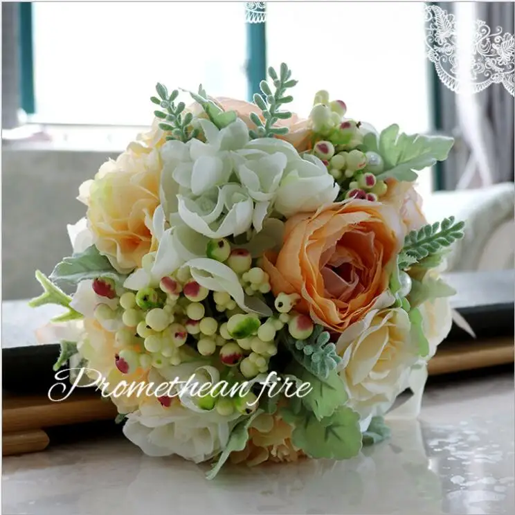 

Bridal Bouquet Ribbon Wedding Bouquet Bride Holding Flower Rose Bridesmaid Wedding Foam Flowers Rose SPH63
