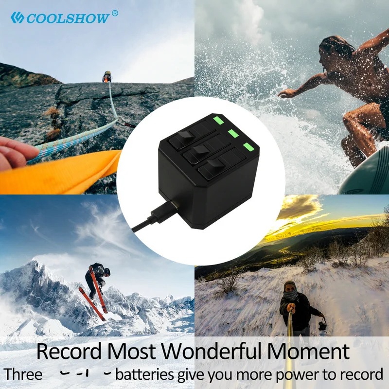 Для GoPro Hero 8 7 6 5 Black AHDBT 801 701 601 501 Аккумулятор для камеры 1220 мАч Зарядное