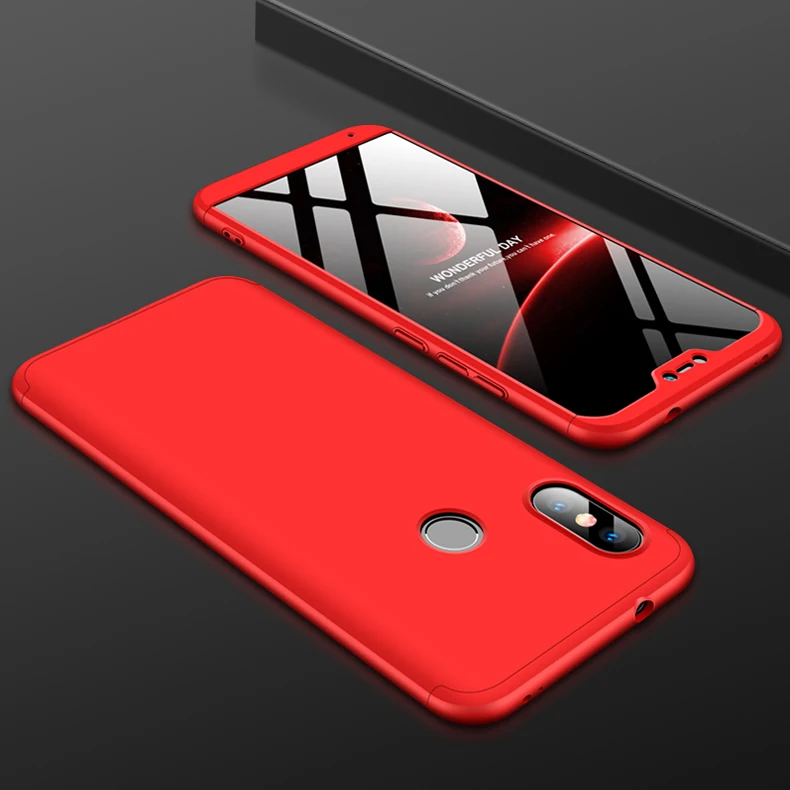 5 Xiaomi mi A2 Lite чехол Red mi 6 Pro Чехол с защитой на 360 градусов чехол для телефона для Xiaomi mi A2Lite Red mi 6Pro со стеклянной пленкой - Цвет: 5