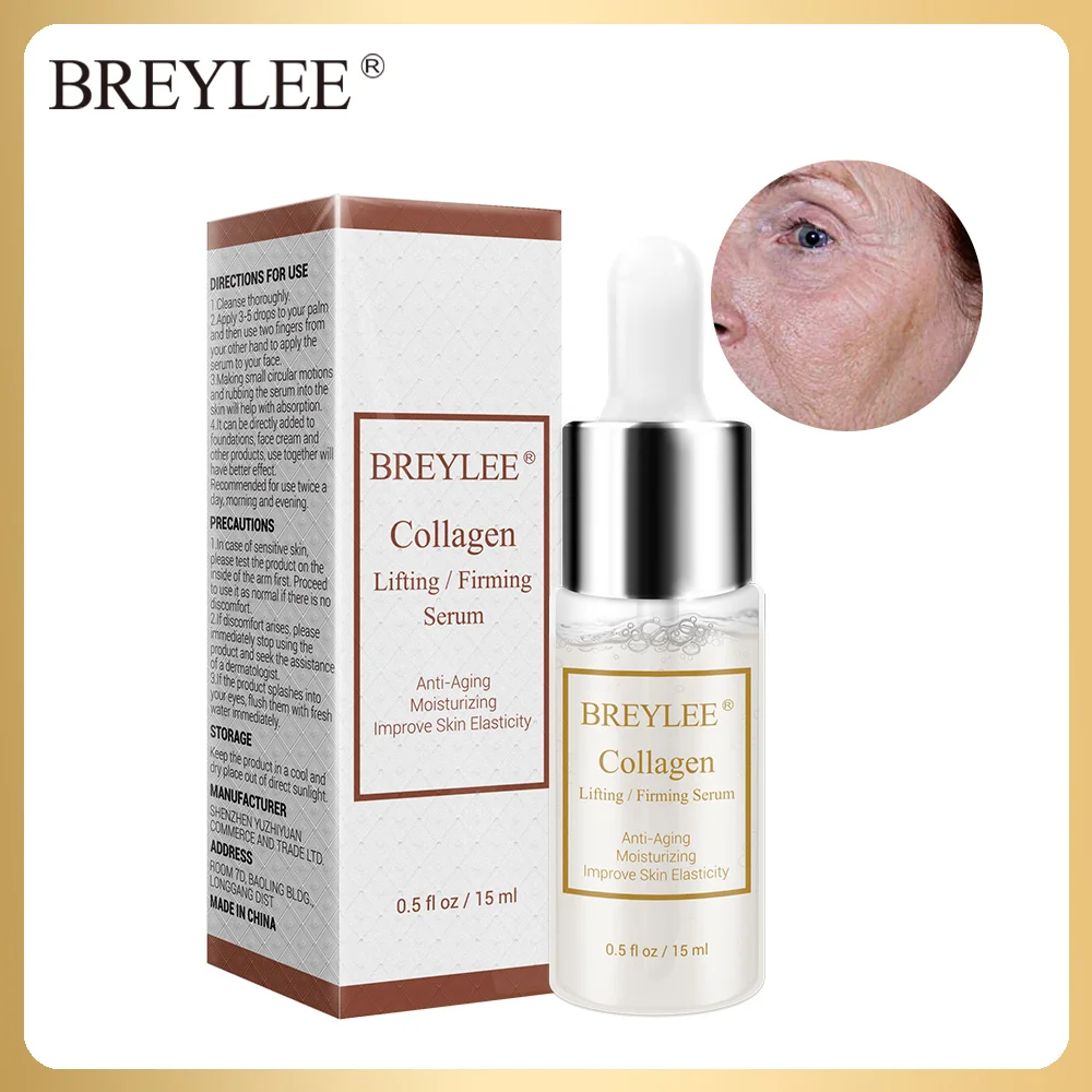 

BREYLEE Collagen Lifting Firming Serum Hyaluronic Acid Moisturizing Essence Anti-Aging Remove Wrinkles Face Cream Skin Care 15ml