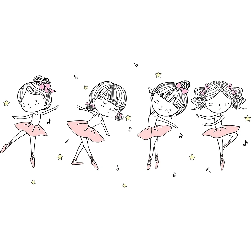 

[shijuekongjian] Potted Plant Wall Stickers DIY Ballet Girl Wall Decals for House Living Room Kids Bedroom Kitchen Decoration