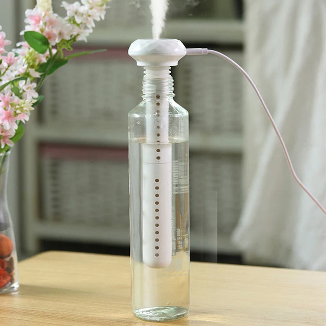 

USB Portable Air Humidifier Diamond Bottle Aroma Diffuser Mist Maker For Home Office Humidification Detachable