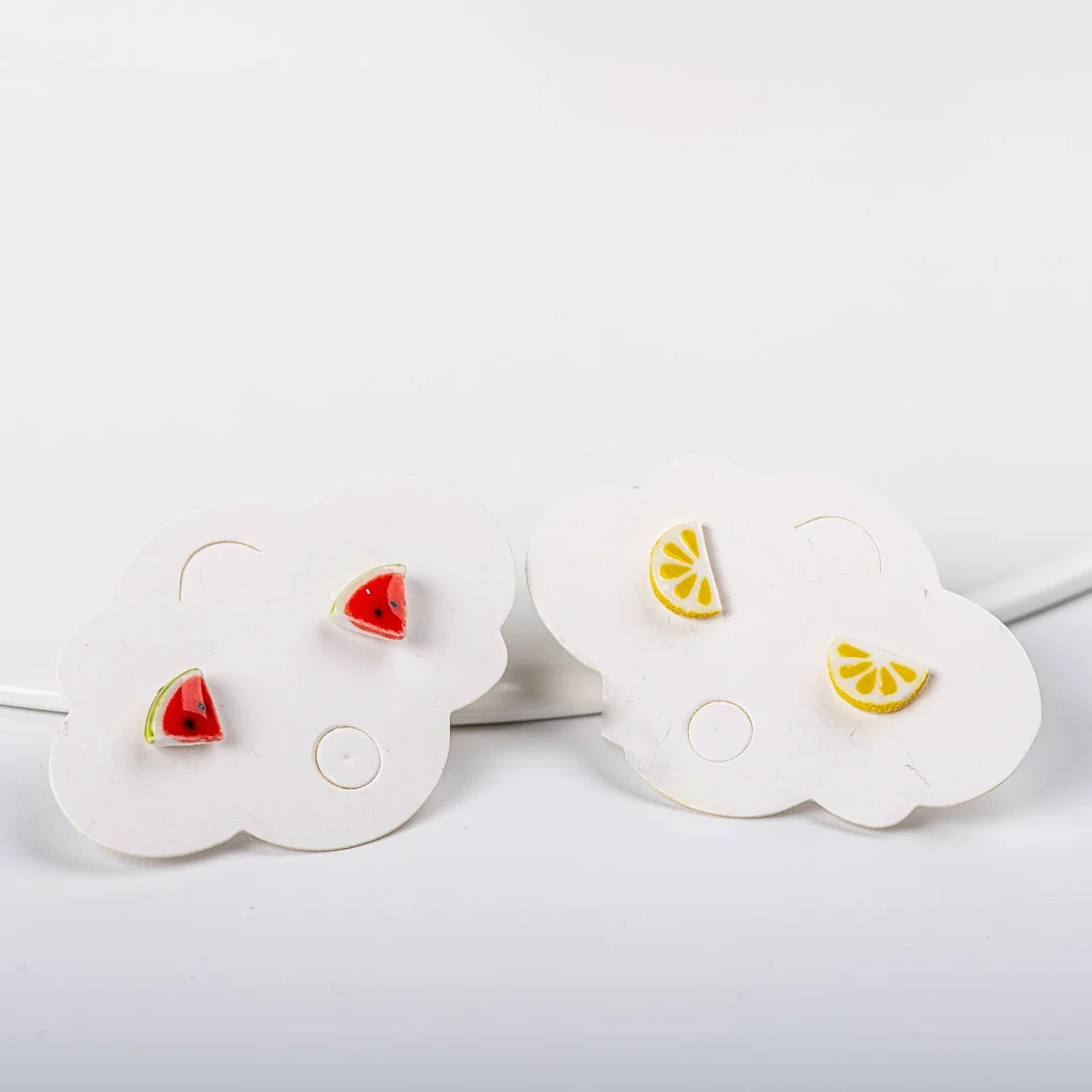 Серьги-гвоздики из керамики женские DIY ювелирные аксессуары для девочек милые
