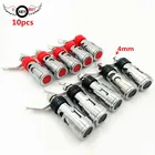 10 шт. 4 мм нажимная пружина усилитель динамика клемма связующая клемма разъем типа банан большая быстрая розетка 5 шт. красный + 5 шт. черный