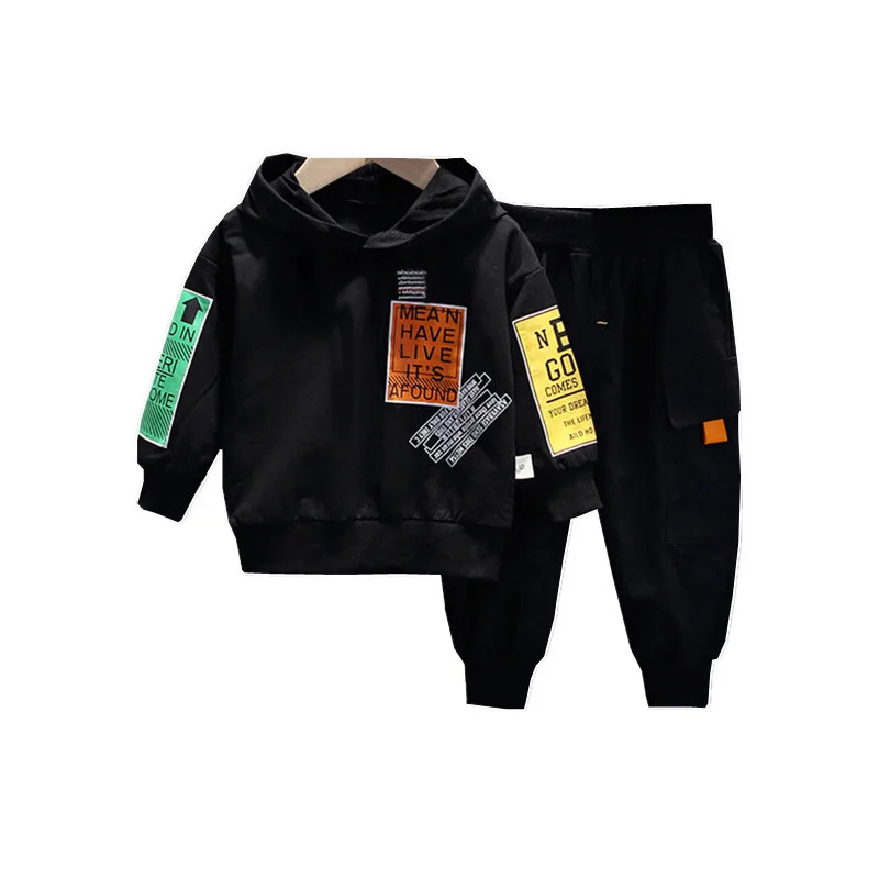 Осенние детские костюмы для маленьких мальчиков и девочек толстовки с капюшоном