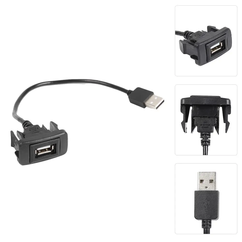 

USB 2,0 пластиковый Удлинительный кабель-переходник с панелью для монтажа на приборной панели автомобиля для Toyota Hilux Vigo Fortuner 04-12
