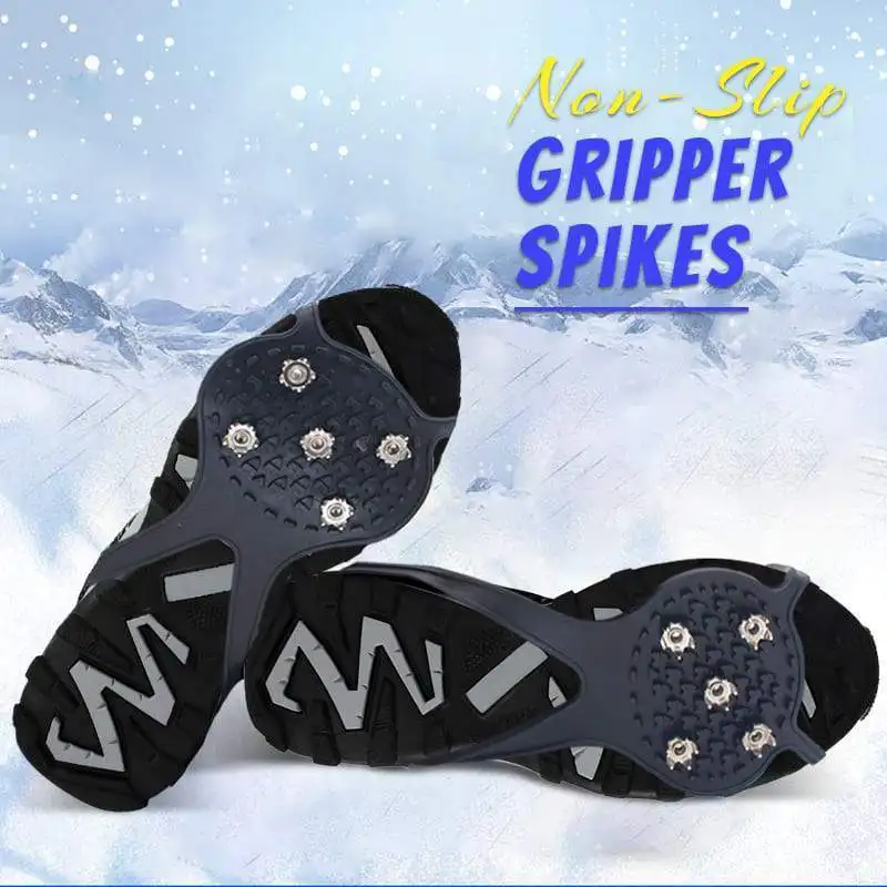 

Universal Non-Slip Gripper Spikes Mintiml Ice Grippers 5-tooth Crampons Non-slip Shoe Cover For Winter Sports Walking Hiking
