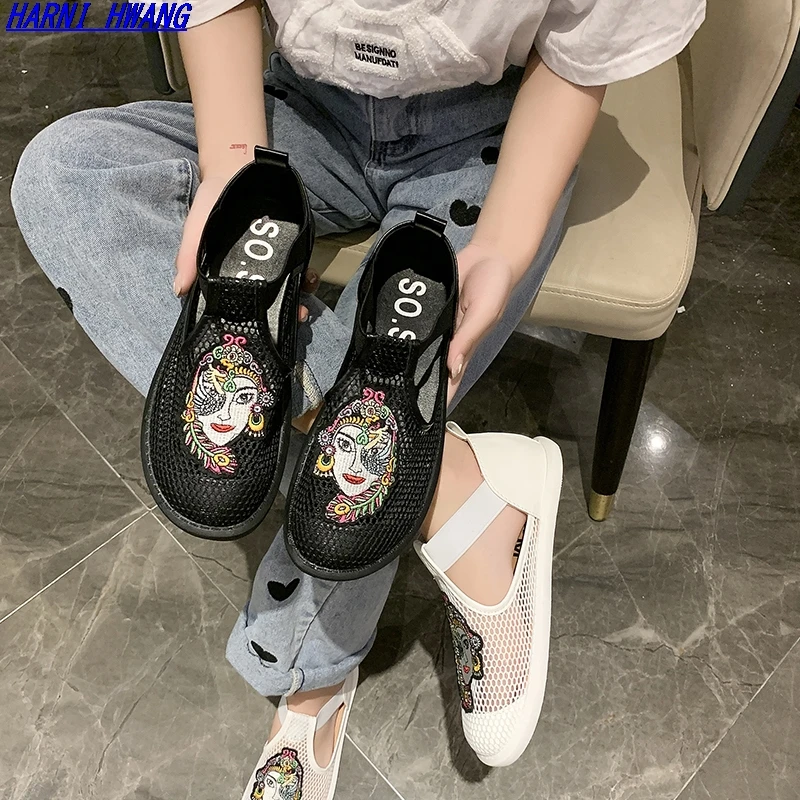 

Ladies Sandals Summer Youth Baotou Sandals Fashion Mesh Casual Non-Slip Wearable Shoes Size 35-40 Wholesale