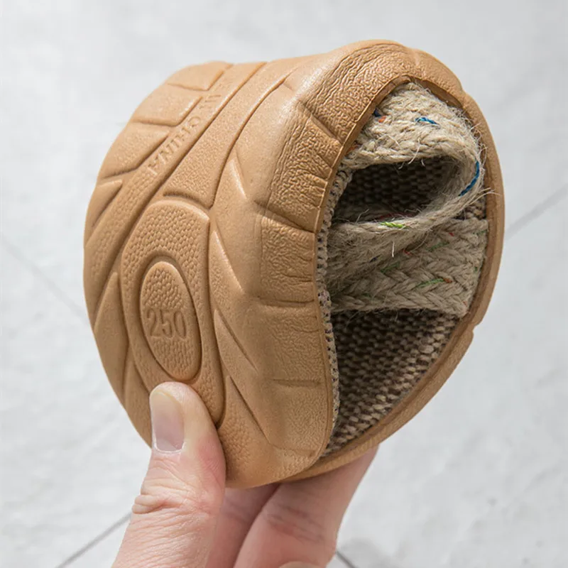 

Japan Style Summer Linen slippers for Women Indoor Non-Slip Soft Household Couple's Summer Sandals Home Shoes