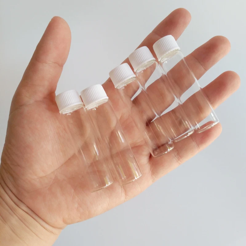 50 шт./лот 6 мл маленькие стеклянные бутылки с белой крышкой крошечные diy украшения