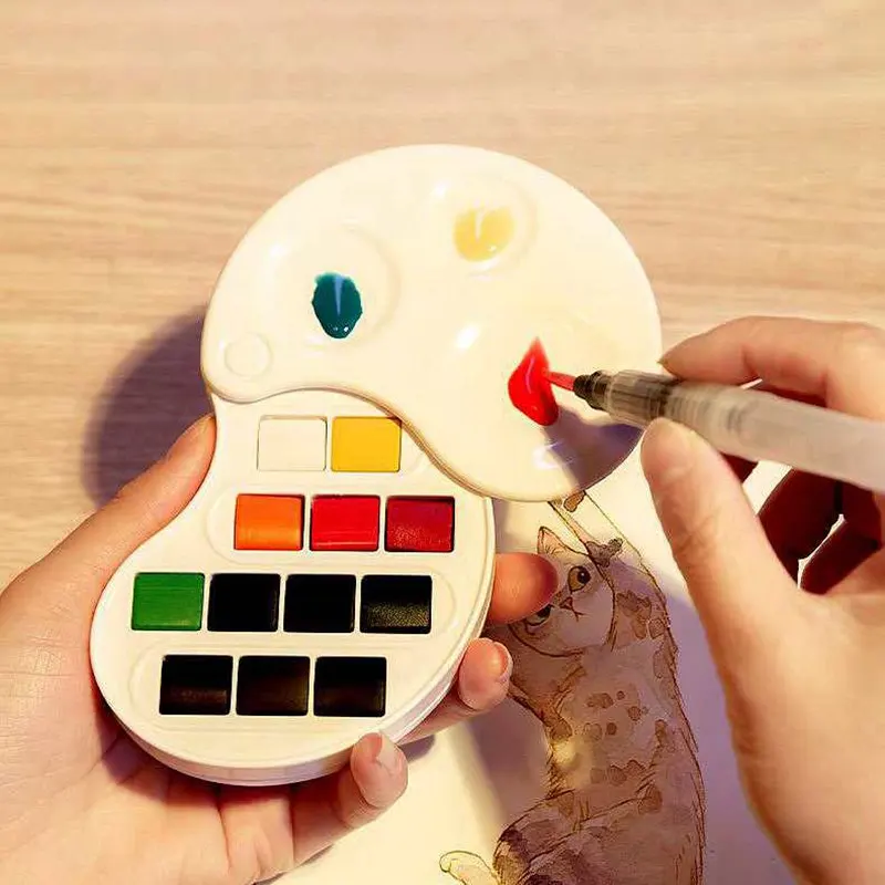 Улучшенный мини-набор однотонных красок для воды портативная водная цветная