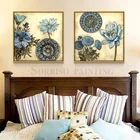 Синий фон с рисунком для гостиной, настенные картины для спальни, домашний декор для столовой, прихожей, коридора, плакаты